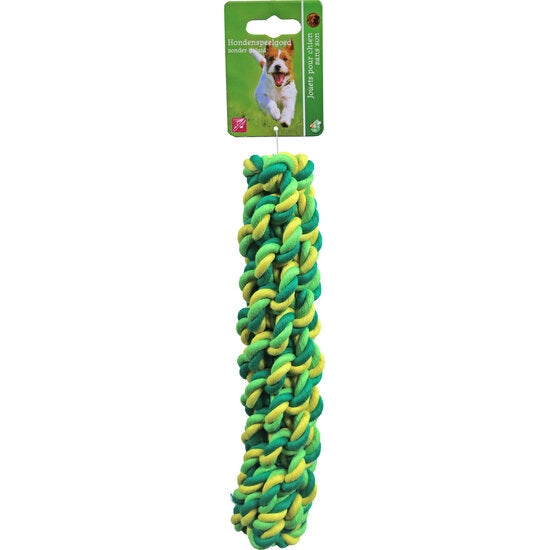 Boon touwstick katoen groen/geel 25cm