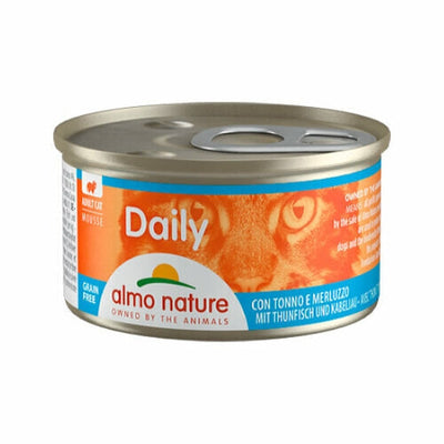 Almo Nature Cat Daily Menu Mousse tonijn & kabeljauw 85gr.
