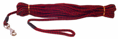 Boon gevlochten nylon looplijn rood/ zwart, 10mm, 10mtr.