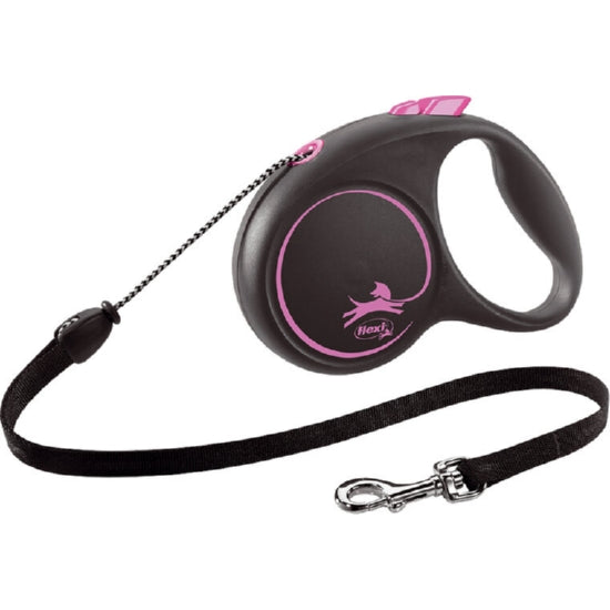 Flexi Black Design cord S roze, 5 meter