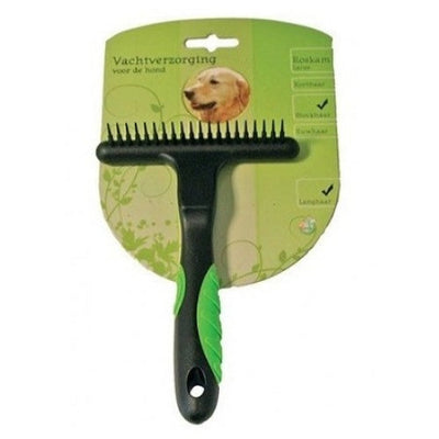 Roskam hond met zwarte pennen