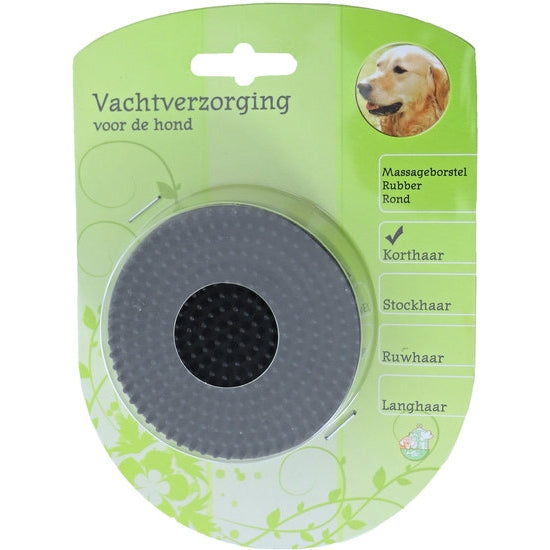 Rubber massage borstel rond hond