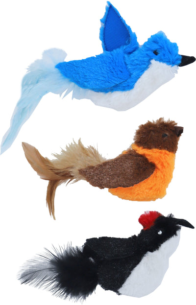 Boon kattenspeelgoed vogel pluche met verenstaart, 13 cm