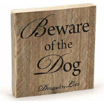 Designed by Lotte steigerhouten tekstbord Beware of the Dog