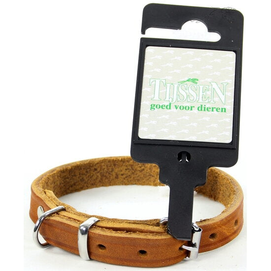 Halsband vetleer cognac 12mm x 30cm