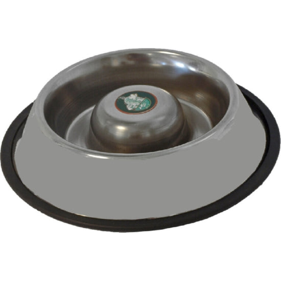 Boon hondenbak Slow Feed RVS met anti-slip rand, 23cm