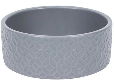 Voerbak keramiek, 16cm grijs