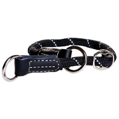 Rogz Obedience Rope halsband zwart M 30-35cm x 9mm