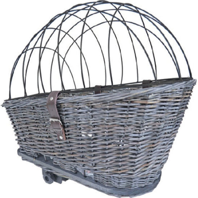 Boon fietsmand riet 59cm voor achterop met rek, grijs