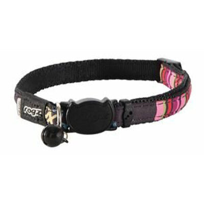 Rogz Neocat Black Candystripes Halsband