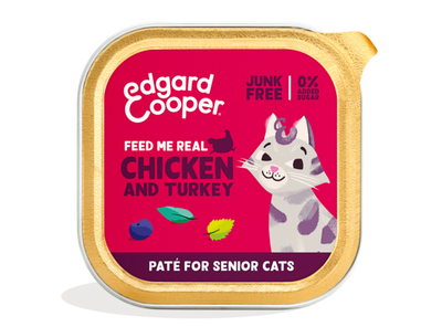 Edgard & Cooper senior cat paté - chicken & turkey 85gr.