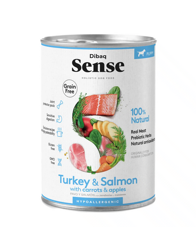 Dibaq Sense blik puppy - Zalm & Kalkoen 380gr.