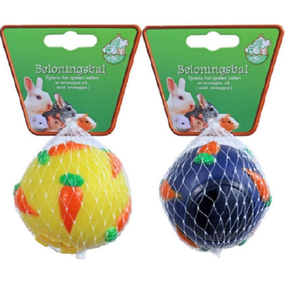 Boon beloningsbal voor knaagdieren en fretten met wortel print