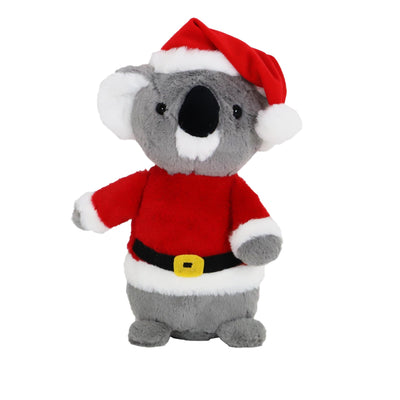 Boon pluche koala met kerstpak, grijs 32cm