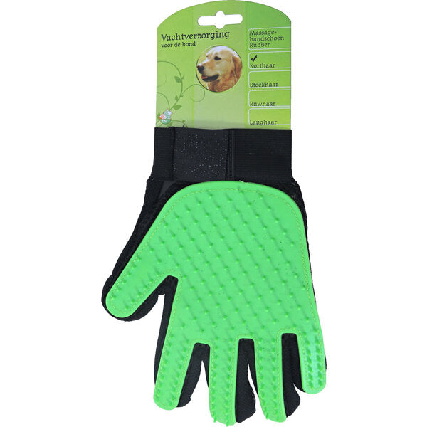 Rubber massage handschoenborstel hond