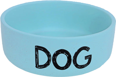 Voerbak steen DOG blauw 12cm