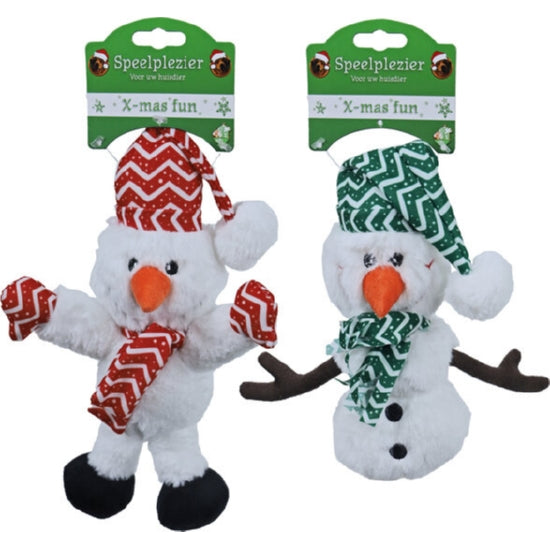 Boon hondenspeelgoed sneeuwpop pluche met piep 35 cm