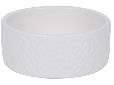 Voerbak keramiek, 16cm wit