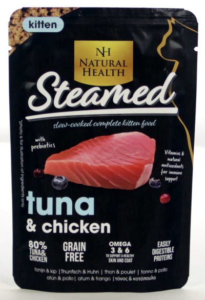 Natural Health Cat Steamed Kitten Tuna & Chicken 85gr.