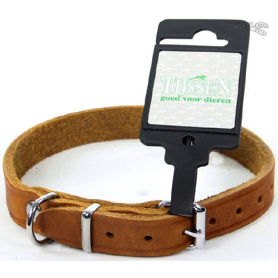 Halsband vetleer cognac 18mm x 45cm