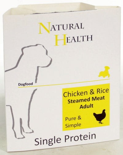 Natural Health Dog Steamed Pure & Simple Chicken & Rice 395gr