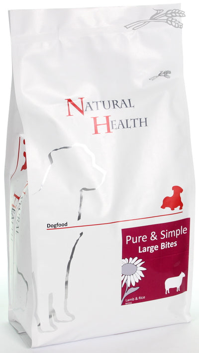 Natural Health adult dog Lam & Rice Large Bites 2kg