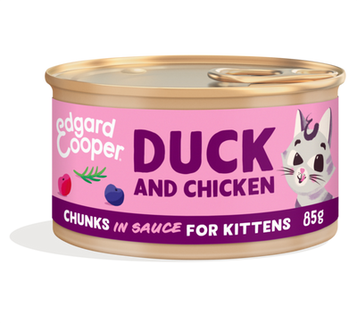 Edgard & Cooper kitten chunks in sauce - duck & chicken 85gr.