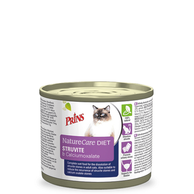 Prins NatureCare Veterinairy Dieet Struvite & Calciumoxalate 200gr.