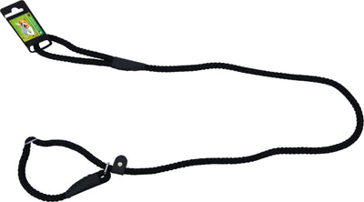 Boon Dog fashion Retrieverlijn met dubbele stop rond 1cm x 150cm, zwart
