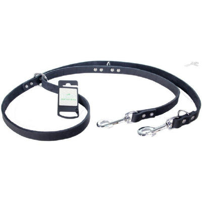 Multi lijn vetleer zwart 20mm x 200cm