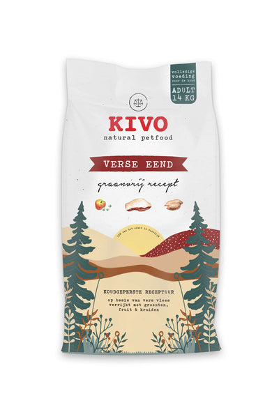 Kivo graanvrije geperste brok - Verse Eend 14kg
