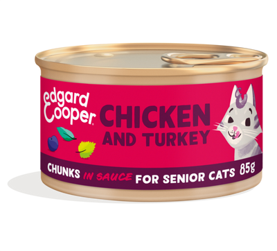 Edgard & Cooper senior cat chunks in sauce - chicken & turkey 85gr.