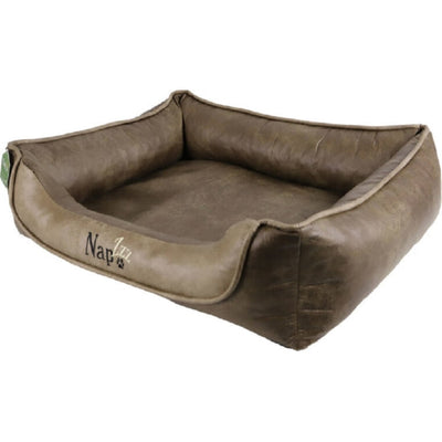 Nap'Zzz divan leatherlook duo donkerbruin/bruin, 90 x 70cm