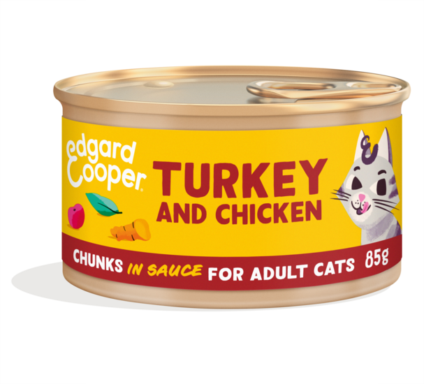 Edgard & Cooper adult cat chunks in sauce - turkey & chicken 85gr.