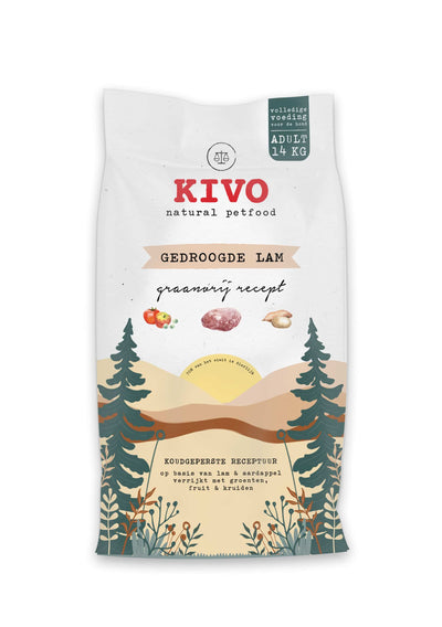 Kivo graanvrije geperste brok - Gedroogde Lam 14kg