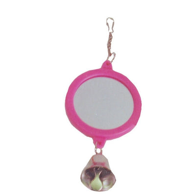 Boon vogelspeelgoed spiegel rond met bel voor parkiet