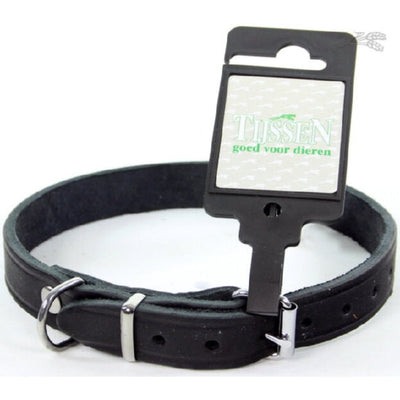 Halsband vetleer zwart 18mm x 45cm