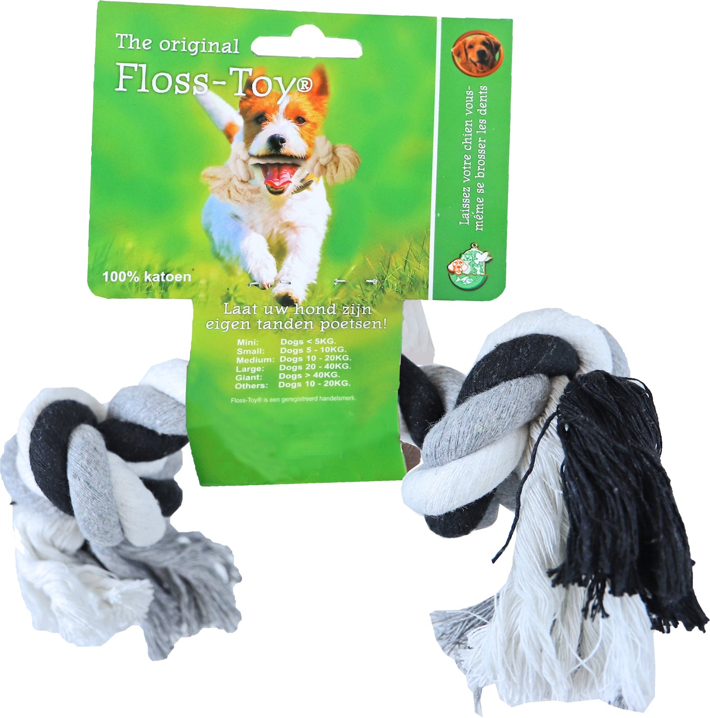 Boon floss toy blauw wit roze M