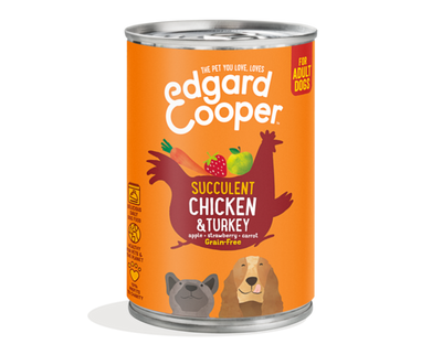 Edgard & Cooper Adult natvoer blik Chicken & Turkey 400gr.