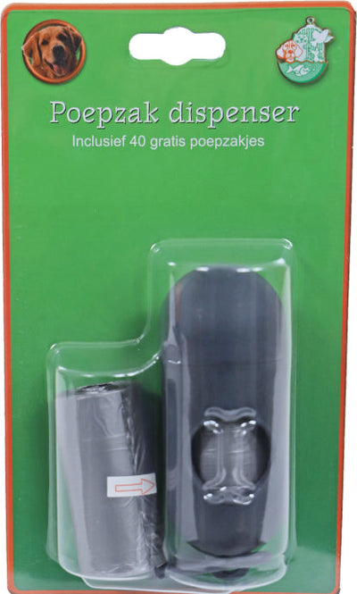 Boon poepzak dispenser koker grijs, inclusief 2x20 poepzakjes