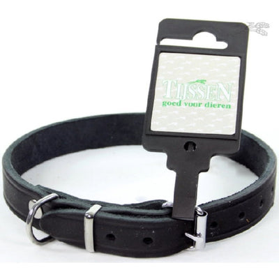 Halsband vetleer zwart 18mm x 50cm