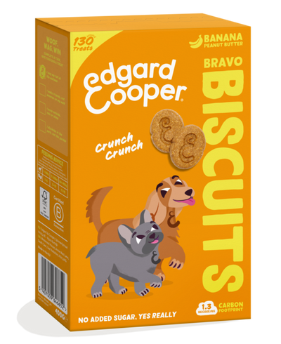 Edgard & Cooper Dog Biscuits Banaan & Pindakaas 400gr.