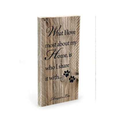 Designed by Lotte steigerhouten tekstbord What I love most...