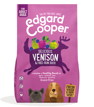Edgard & Cooper Adult Dog vers hert & scharrel eend 12kg