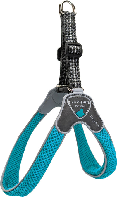 Coralpina hondenharnas Cinquetorri turquoise, maat 8
