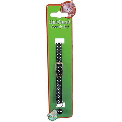 Boon kattenhalsband nylon gestipt, zwart