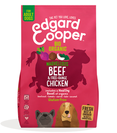 Edgard & Cooper Adult Dog vers bio rund & verse vrije uitloop bio kip 7kg