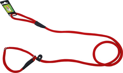 Retrieverlijn met dubbele stop nylon rond luxe 1cm x 200cm, rood