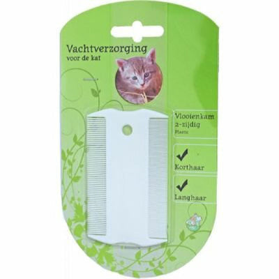 Plastic vlooienkam 2-zijdig kat
