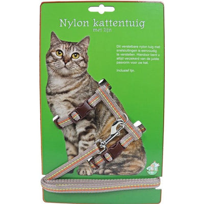 Boon kattentuig nylon met lijn en stiksel, mocca